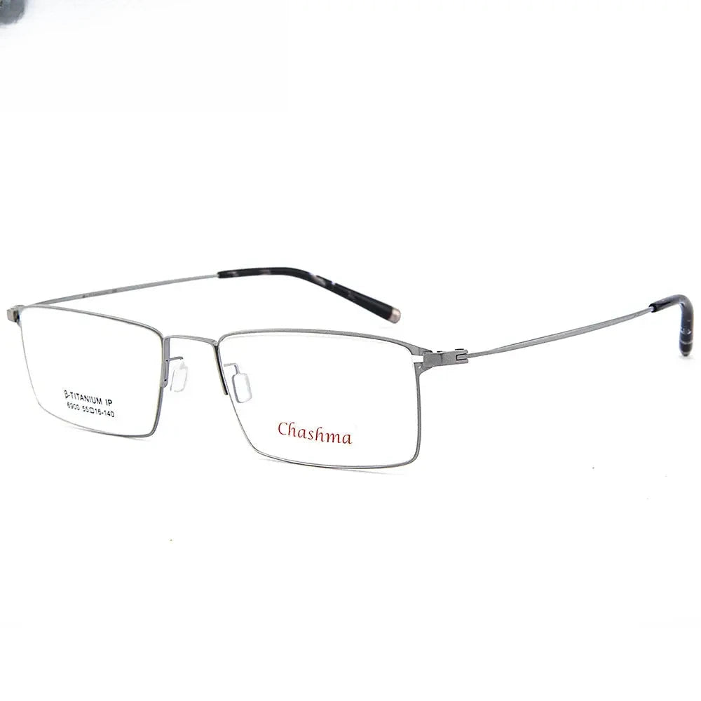 Men's Square Full Rim Titanium Prescription Glasses 69004 — view 3 | Rx Spectacle