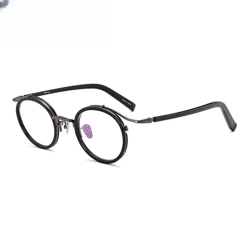 Unisex Round Full Rim Acetate Prescription Glasses Gxj37 — view 4 | Rx Spectacle
