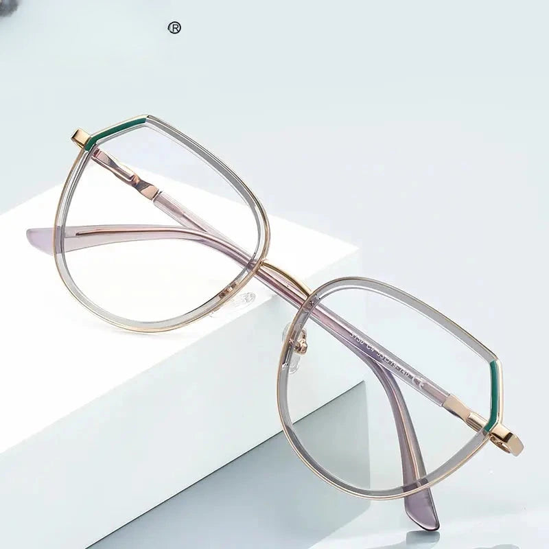 Unisex Polygon Full Rim Titanium Reading Glasses 83130 — view 1 | Rx Spectacle