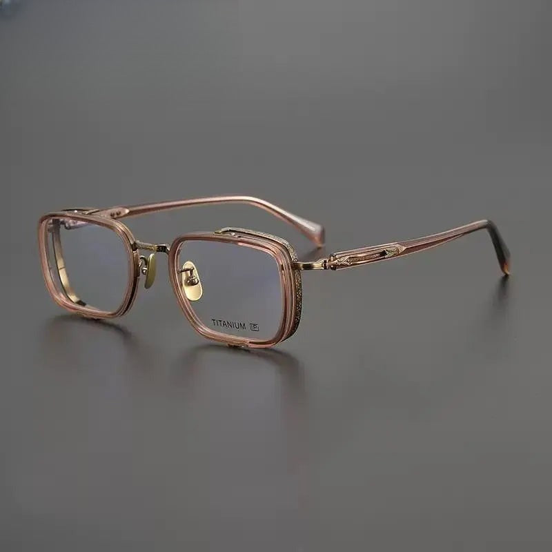 Unisex Square Full Rim Titanium Prescription Glasses Gxyj1023 — view 10 | Rx Spectacle