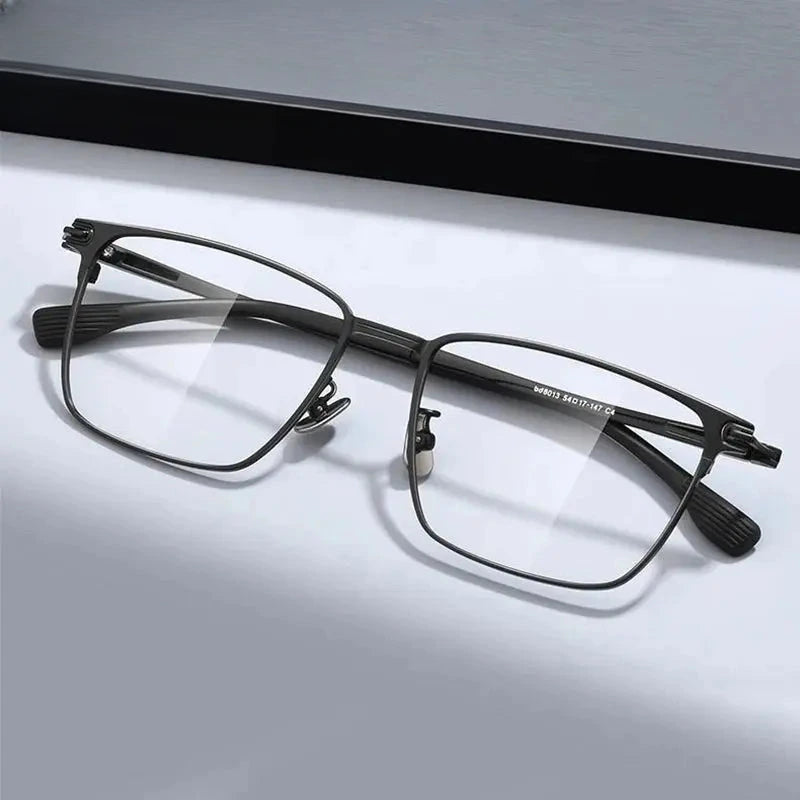 Unisex Square Full Rim Titanium Prescription Glasses 888013 — view 1 | Rx Spectacle