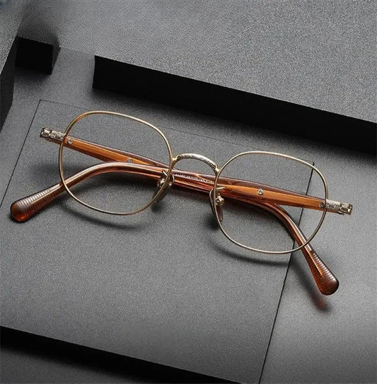 Women's Square Full Rim Titanium Prescription Glasses 641465 — view 1 | Rx Spectacle