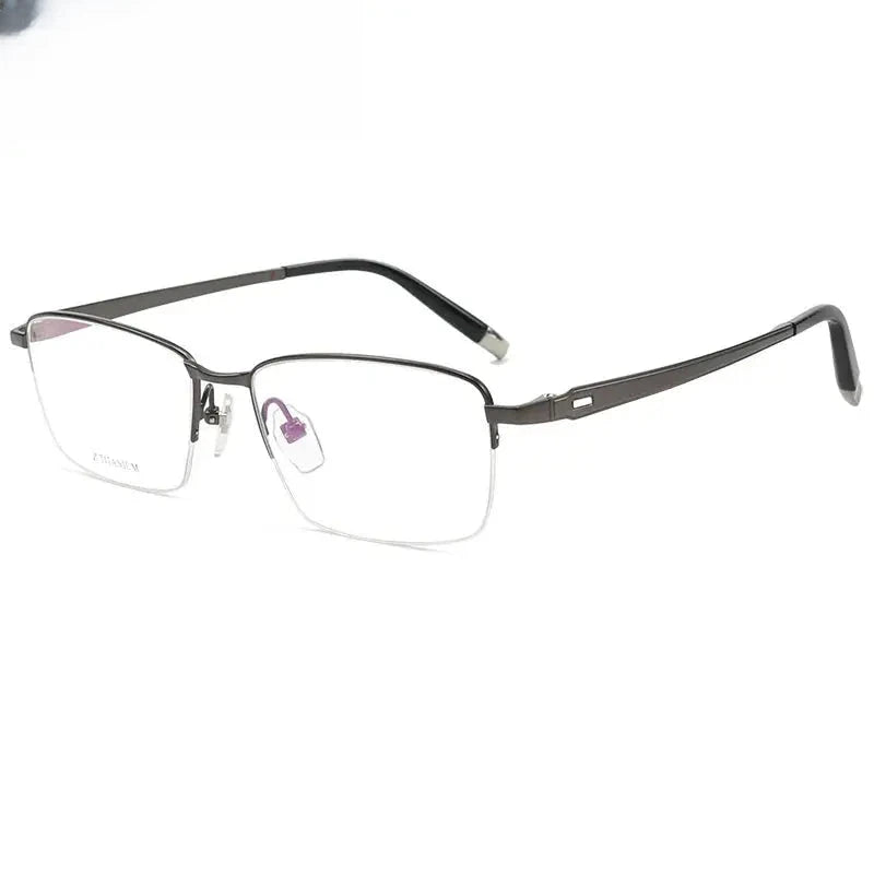 Men's Square Semi-Rimless Titanium Prescription Glasses 427022 — view 5 | Rx Spectacle