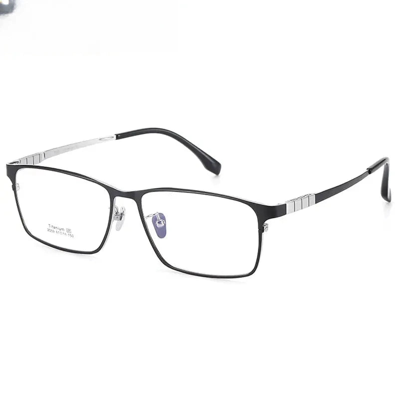 Men's Square Full Rim Titanium Oversized Prescription Glasses 20597 — view 3 | Rx Spectacle