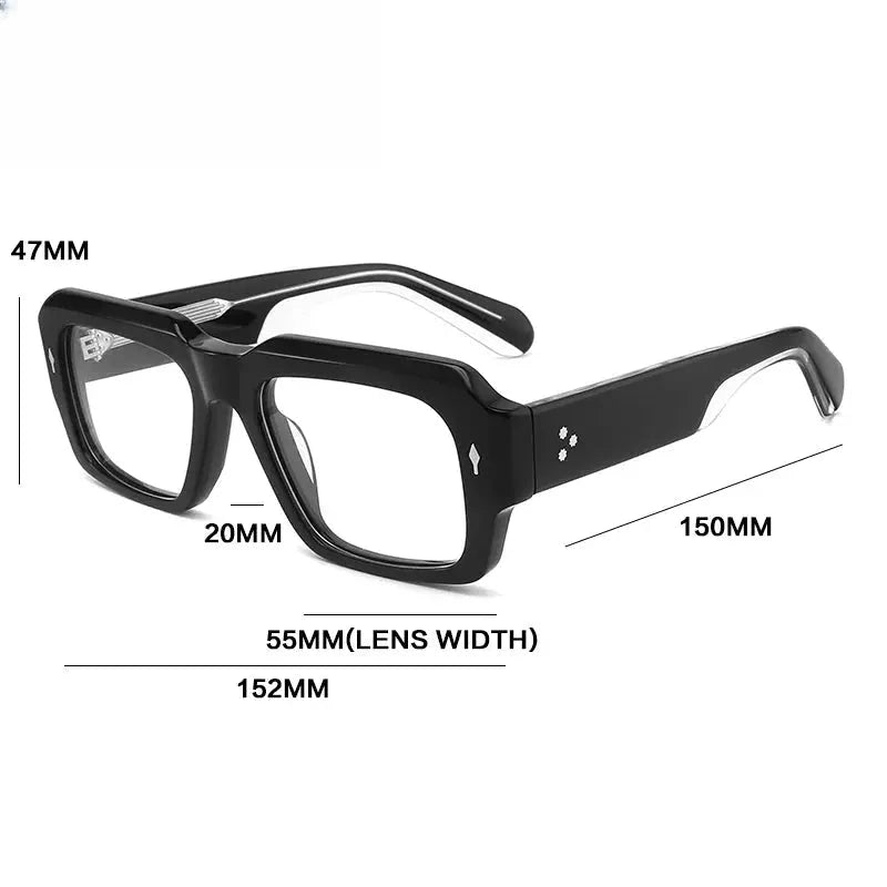 Unisex Square Full Rim Acetate Oversized Reading Glasses G91019 — view 2 | Rx Spectacle