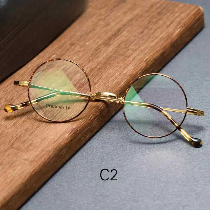 Women's Round Full Rim Titanium Prescription Glasses 520132 — view 5 | Rx Spectacle