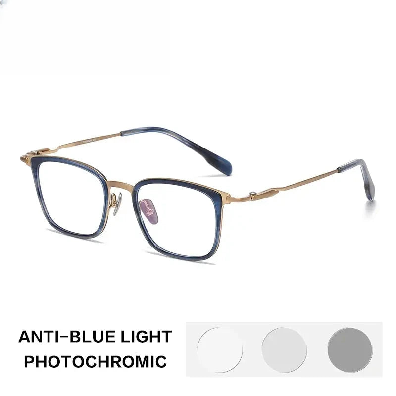 Unisex Square Full Rim Titanium Oversized Reading Glasses 280057 — view 3 | Rx Spectacle