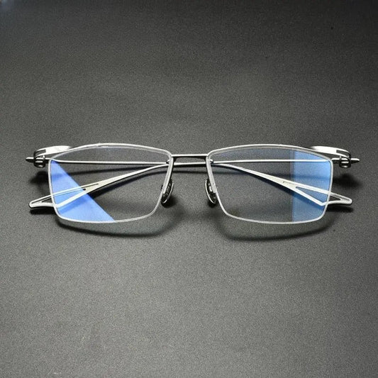 Unisex Square Semi-Rimless Titanium Prescription Glasses Gxyj936 — view 1 | Rx Spectacle