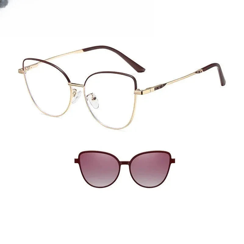 Women's Cat Eye Full Rim Stainless Steel Prescription Glasses 617102 — view 6 | Rx Spectacle