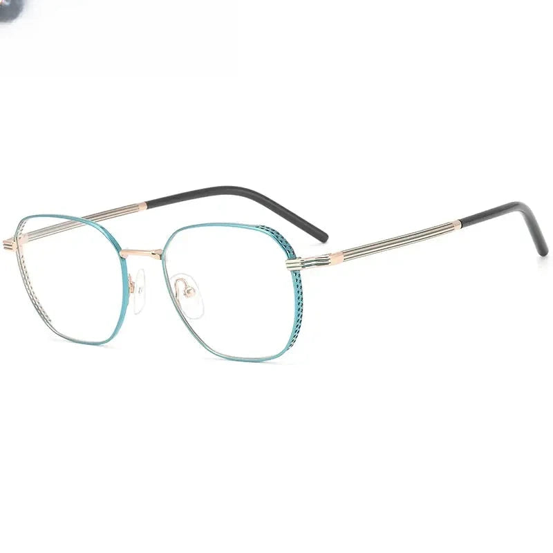 Women's Square Full Rim Titanium Flat Top Prescription Glasses 16023 — view 1 | Rx Spectacle