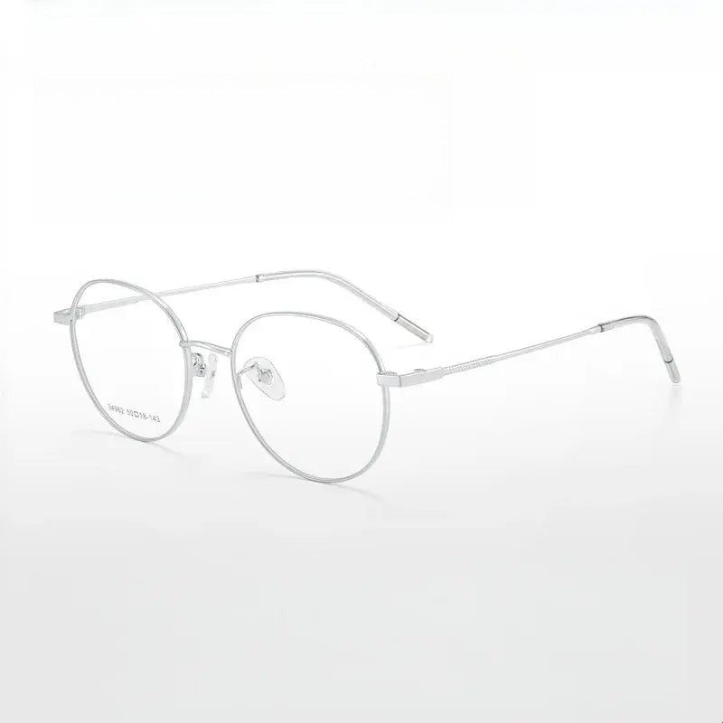 Unisex Oval Full Rim Alloy Flat Top Prescription Glasses 734962 — view 1 | Rx Spectacle