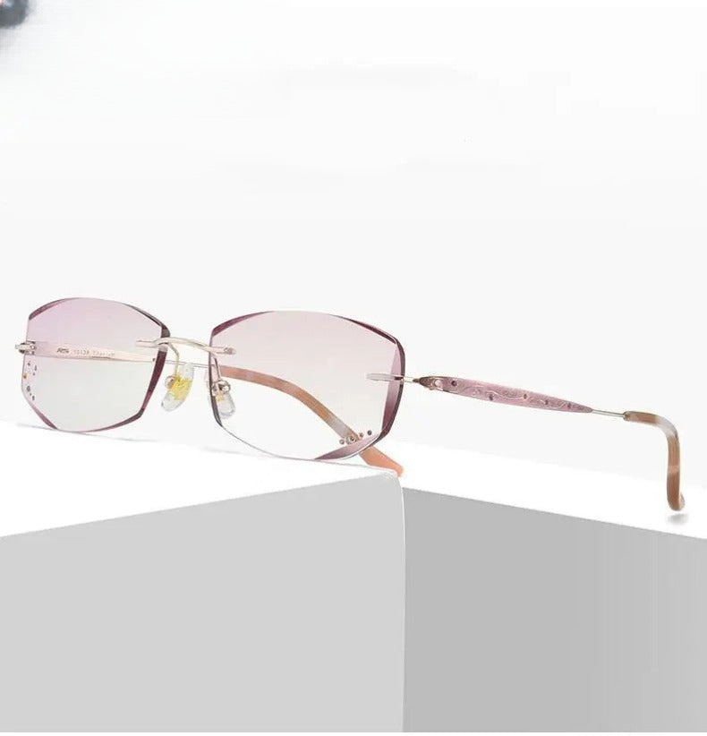 Women's Rectangular Rimless Prescription Glasses 10139 — view 5 | Rx Spectacle