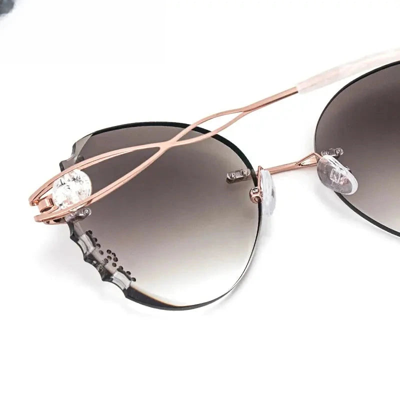 Women's Oval Rimless Titanium Prescription Glasses 880221 — view 2 | Rx Spectacle