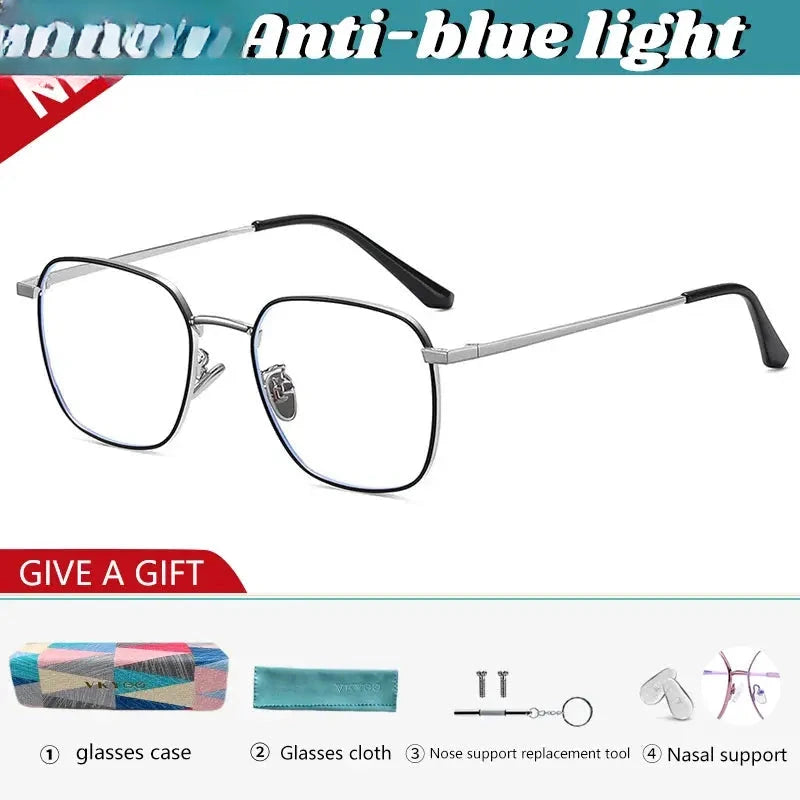 Women's Polygon Full Rim Stainless Steel Reading Glasses 618322 — view 5 | Rx Spectacle