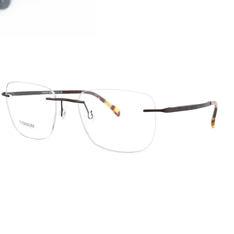 Men's Polygon Rimless Titanium Prescription Glasses 409013 — view 4 | Rx Spectacle