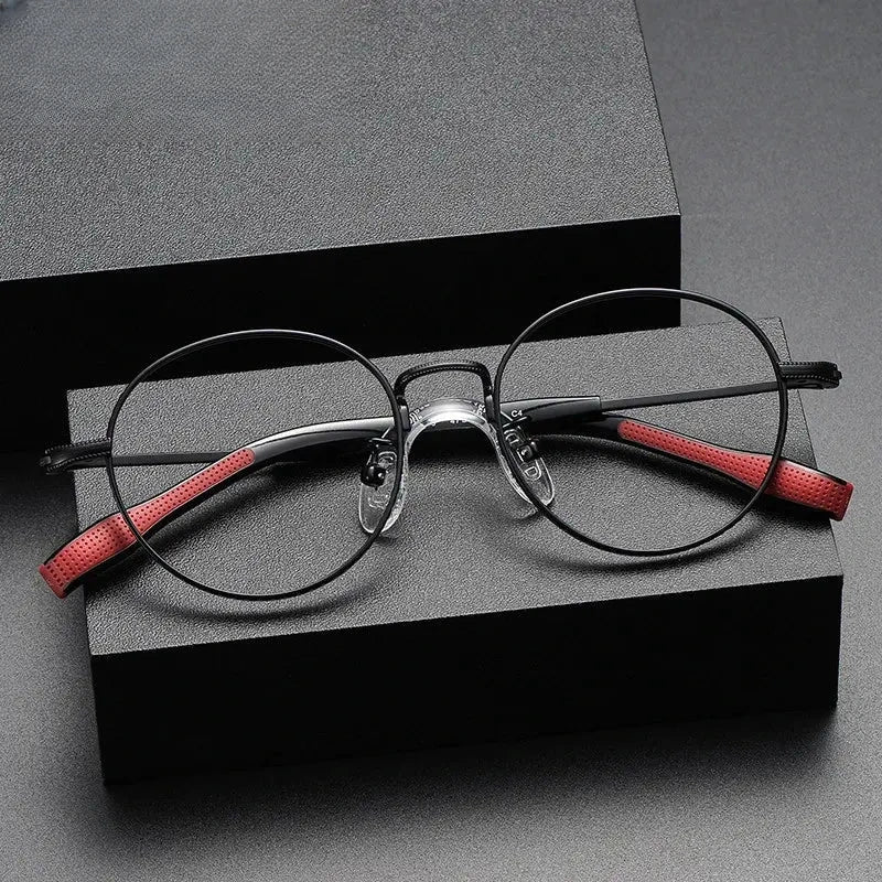 Unisex Round Full Rim Titanium Prescription Glasses 80939 — view 1 | Rx Spectacle