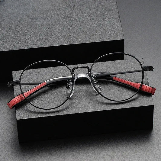 Unisex Round Full Rim Titanium Prescription Glasses 80939 — view 1 | Rx Spectacle