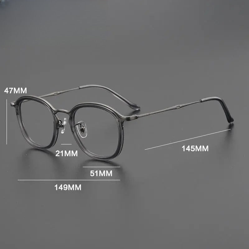 Unisex Round Full Rim Titanium Prescription Glasses Gxyj964 — view 9 | Rx Spectacle
