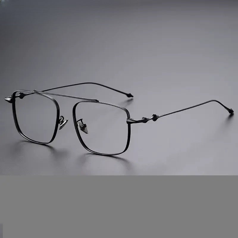 Men's Square Full Rim Titanium Oversized Prescription Glasses 31910 — view 1 | Rx Spectacle