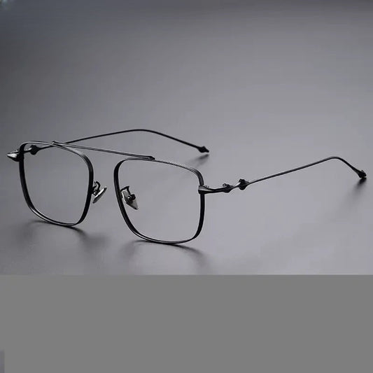 Men's Square Full Rim Titanium Oversized Prescription Glasses 31910 — view 1 | Rx Spectacle