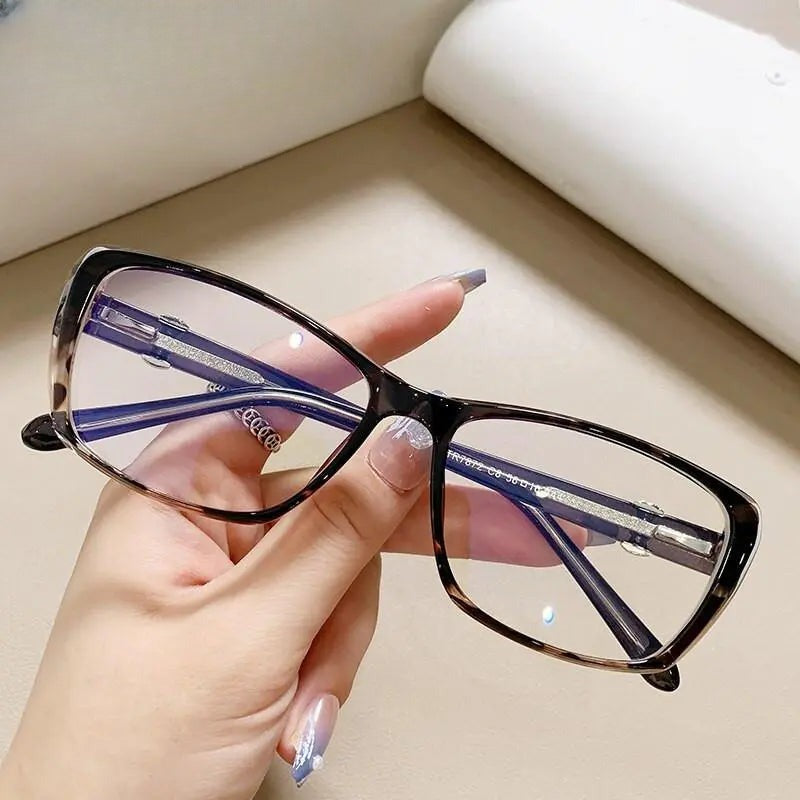Women's Square Full Rim Titanium Prescription Glasses 7872 — view 12 | Rx Spectacle