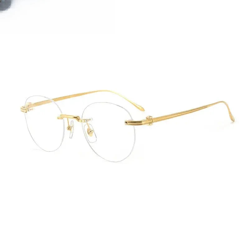 Women's Round Rimless Titanium Prescription Glasses 310293 — view 6 | Rx Spectacle