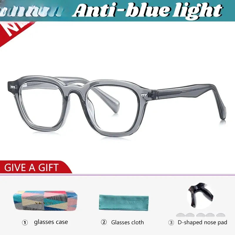 Unisex Square Full Rim Titanium Reading Glasses 97015 — view 6 | Rx Spectacle