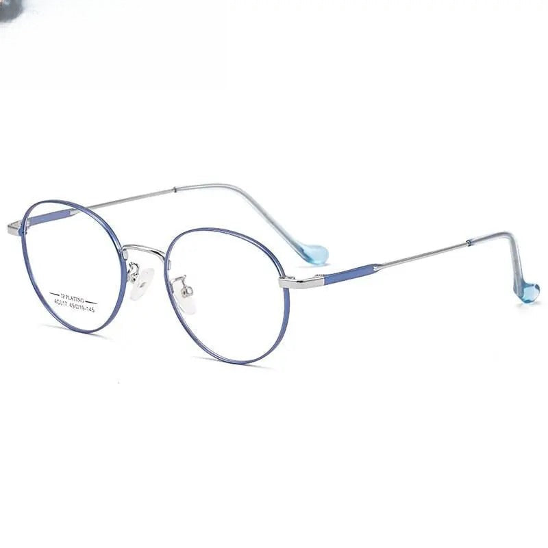 Unisex Oval Full Rim Stainless Steel Prescription Glasses A017 — view 3 | Rx Spectacle