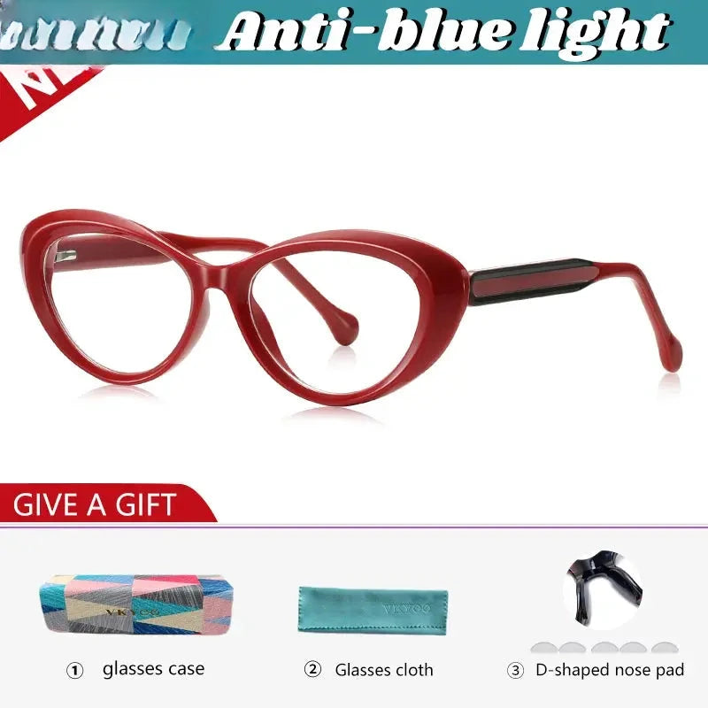 Women's Cat Eye Full Rim Titanium Reading Glasses 97100 — view 5 | Rx Spectacle