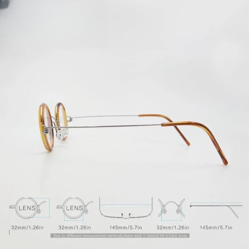 Unisex Round Full Rim Acetate Prescription Glasses Y060 — view 8 | Rx Spectacle