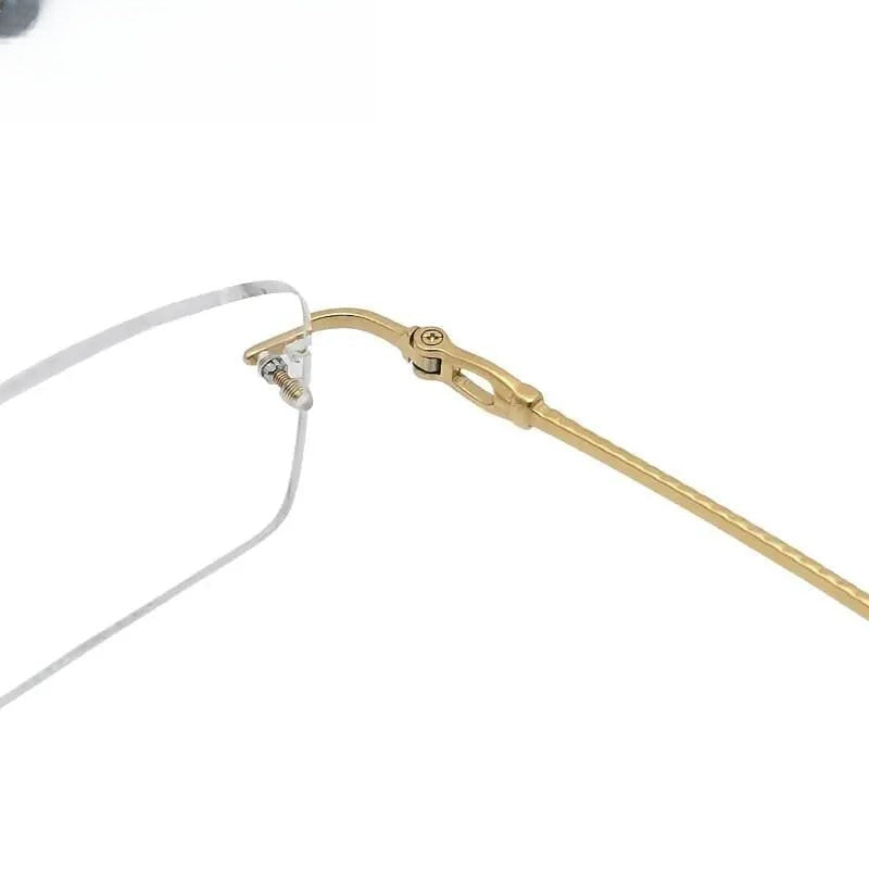 Unisex Square Rimless Titanium Prescription Glasses Kr8661 — view 6 | Rx Spectacle