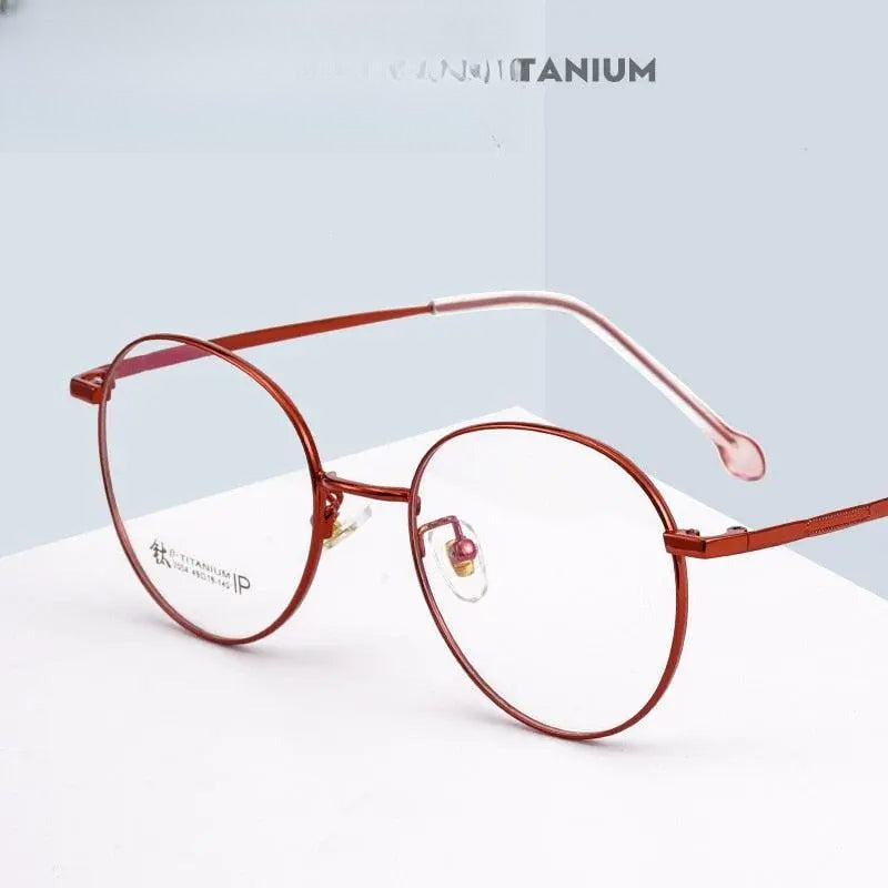 Women's Round Full Rim Titanium Prescription Glasses 2054 — view 1 | Rx Spectacle