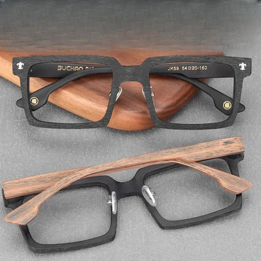 Unisex Square Full Rim Wood Oversized Prescription Glasses 10959 — view 1 | Rx Spectacle