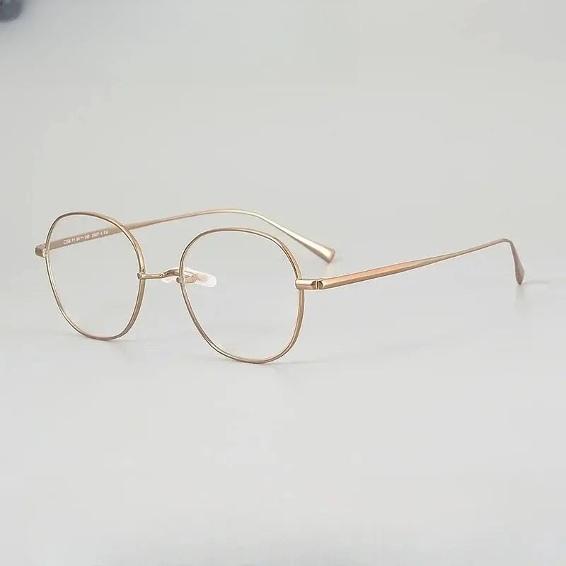 Unisex Oval Full Rim Titanium Prescription Glasses 612407 — view 6 | Rx Spectacle