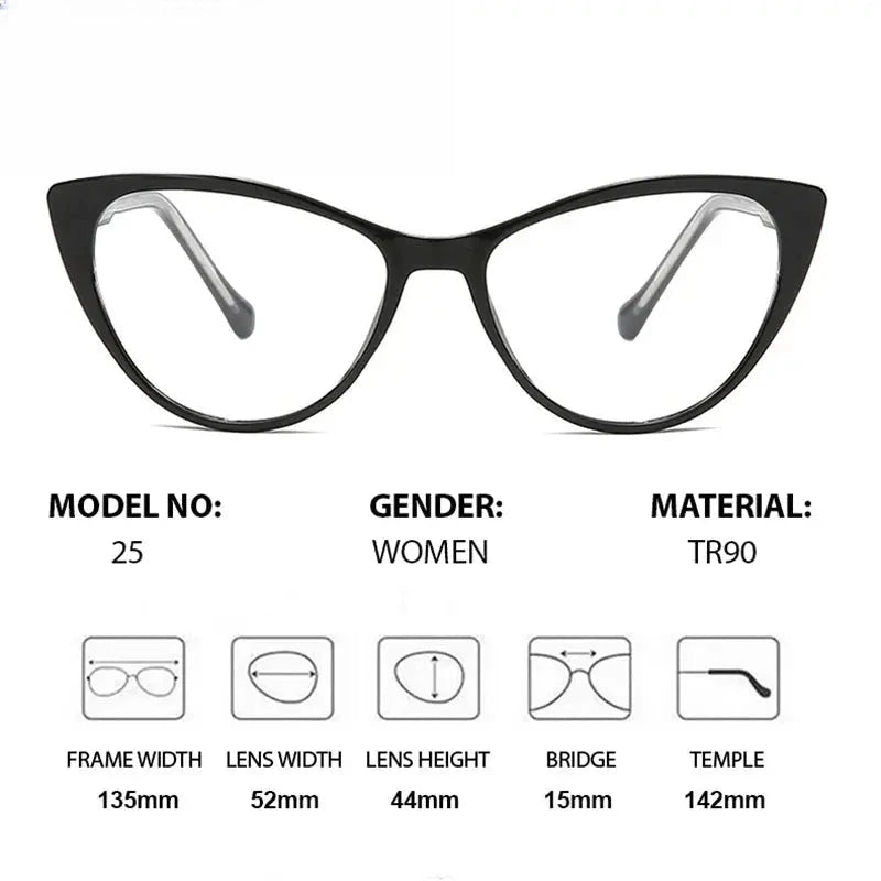 Women's Cat Eye Full Rim TR90 Prescription Glasses 369125 — view 2 | Rx Spectacle