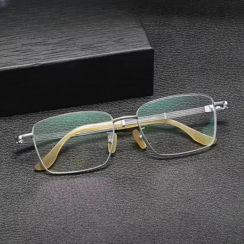 Men's Square Full Rim Titanium Oversized Prescription Glasses 612150 — view 1 | Rx Spectacle