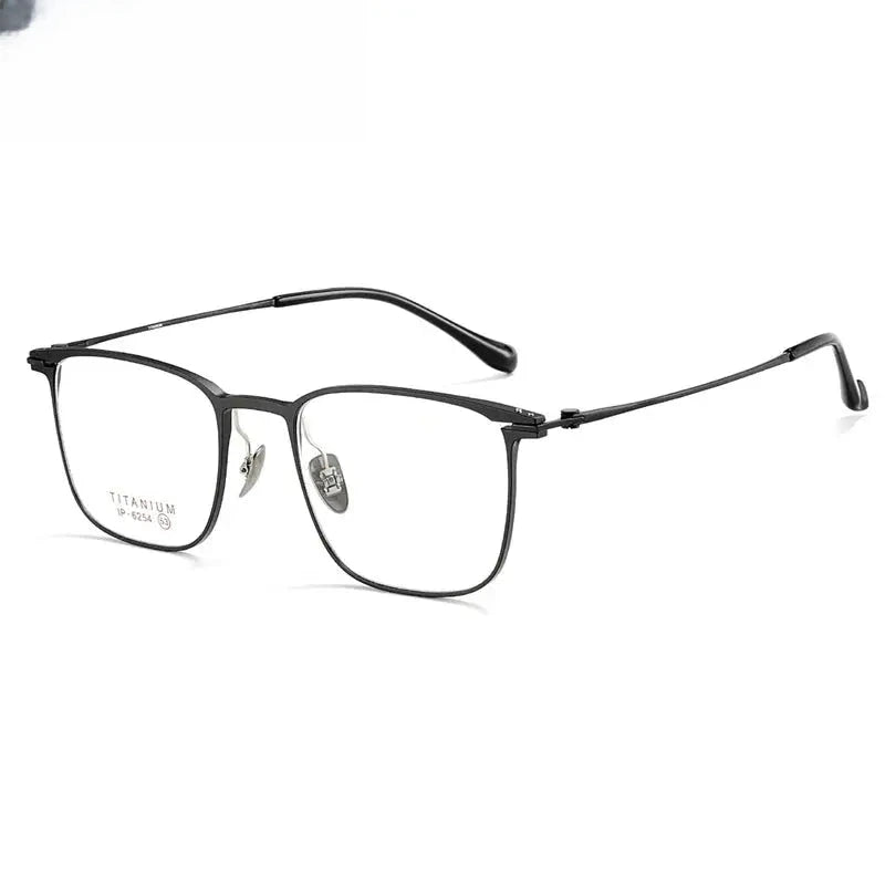 Unisex Square Full Rim Titanium Prescription Glasses 406254 — view 7 | Rx Spectacle