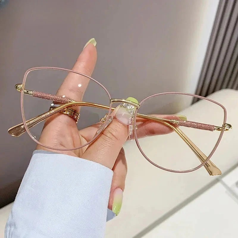 Women's Cat Eye Full Rim Alloy Reading Glasses 637140 — view 6 | Rx Spectacle