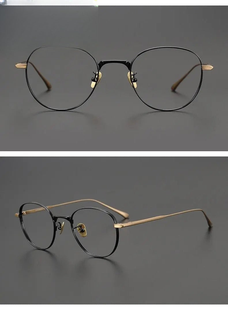 Unisex Round Full Rim Titanium Prescription Glasses Gxyj988 — view 11 | Rx Spectacle