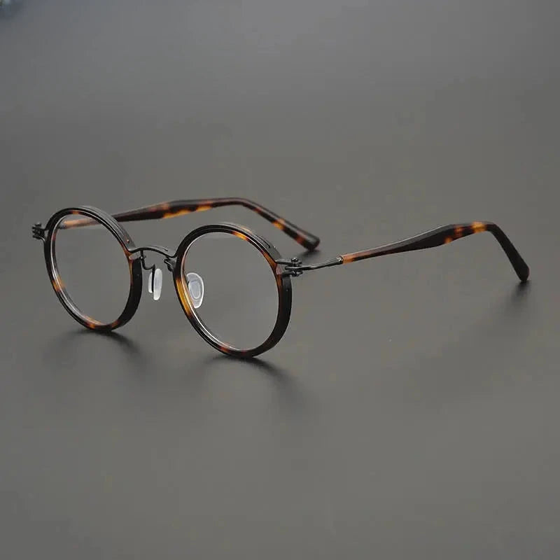Unisex Round Full Rim Titanium Prescription Glasses Gxyj576 — view 5 | Rx Spectacle