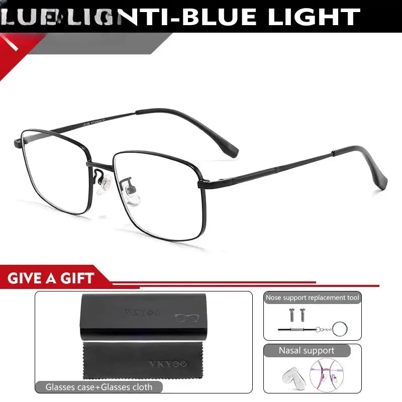 Men's Square Full Rim Alloy Reading Glasses 30825 — view 5 | Rx Spectacle