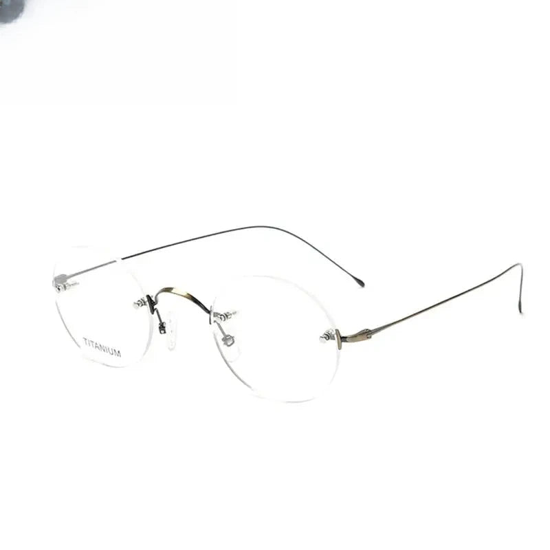 Women's Oval Rimless Titanium Reading Glasses 4348 — view 3 | Rx Spectacle