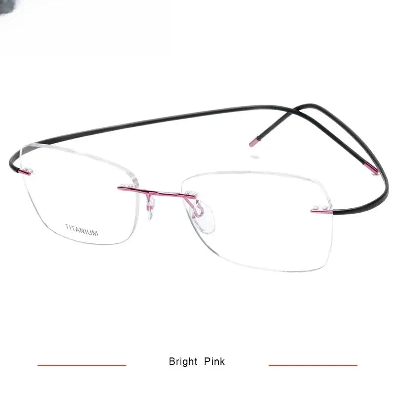 Unisex Oval Rimless Titanium Prescription Glasses 1615 — view 12 | Rx Spectacle