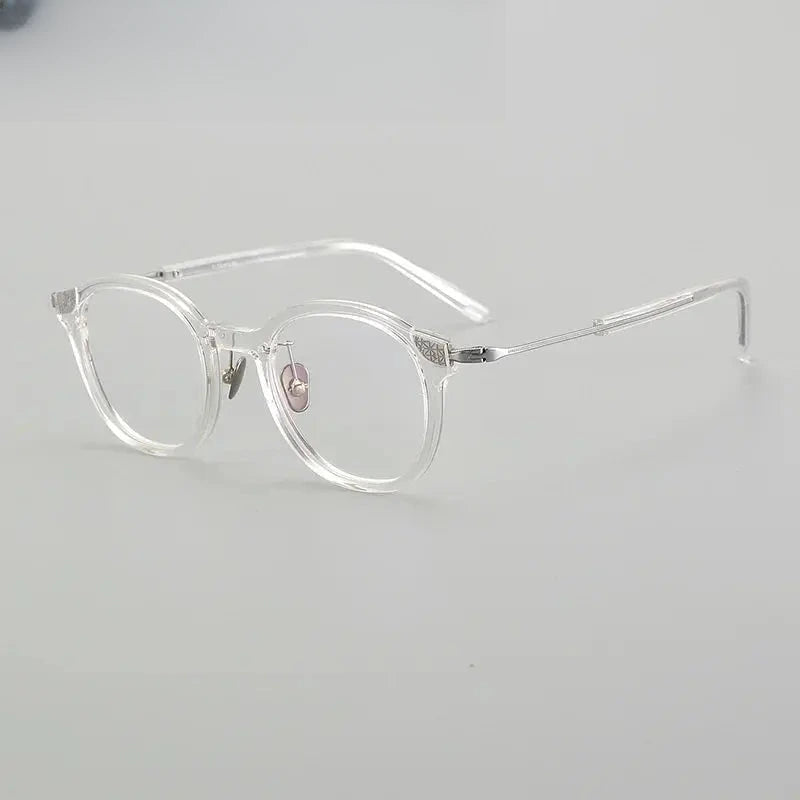 Unisex Round Full Rim Titanium Prescription Glasses 611013 — view 6 | Rx Spectacle