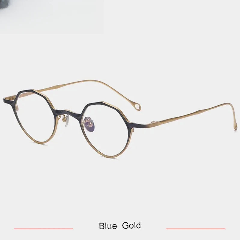 Men's Irregular Full Rim Titanium Prescription Glasses 35973 — view 3 | Rx Spectacle
