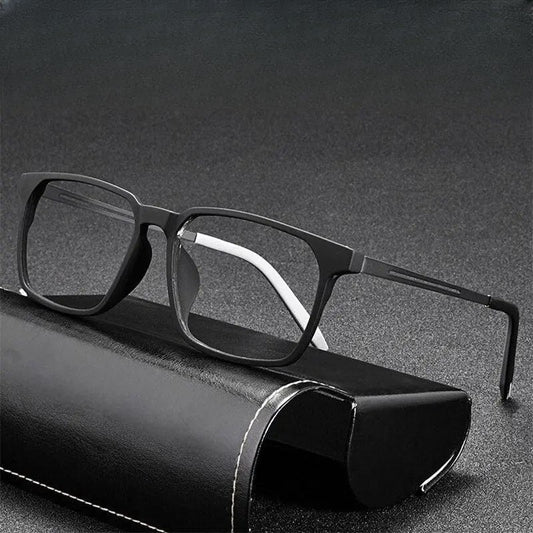 Men's Square Full Rim Titanium Prescription Glasses 1601 — view 1 | Rx Spectacle