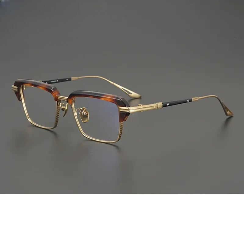 Unisex Square Full Rim Titanium Oversized Prescription Glasses 687008 — view 1 | Rx Spectacle