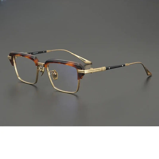 Unisex Square Full Rim Titanium Oversized Prescription Glasses 687008 — view 1 | Rx Spectacle