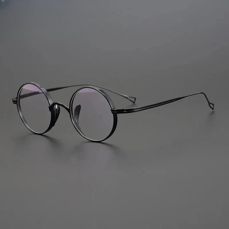 Unisex Round Full Rim Titanium Prescription Glasses Gxyj1446 — view 3 | Rx Spectacle