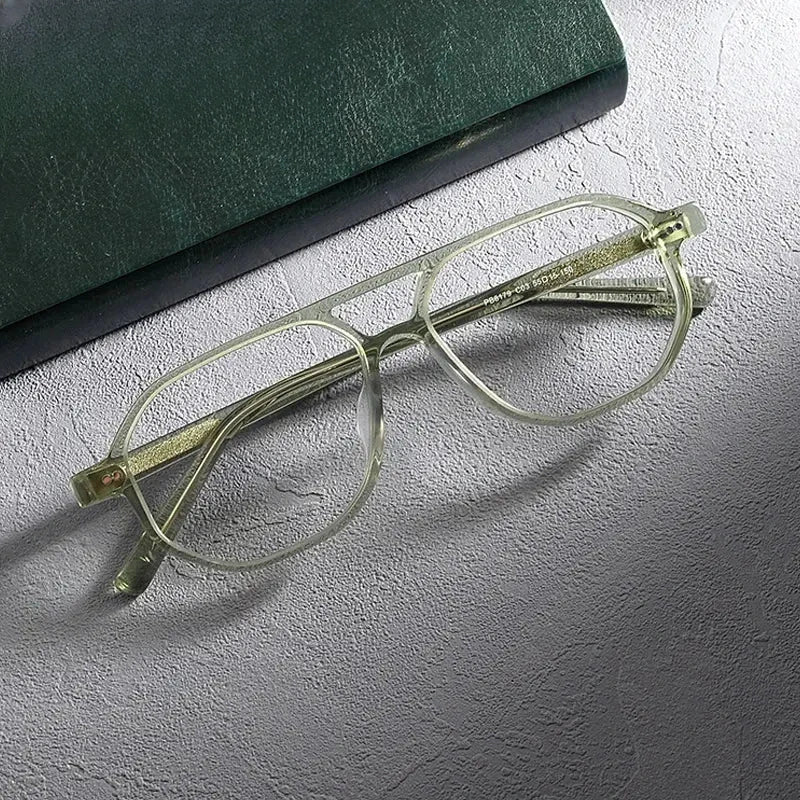 Unisex Round Full Rim Acetate Prescription Glasses 1232 — view 6 | Rx Spectacle